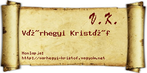 Várhegyi Kristóf névjegykártya